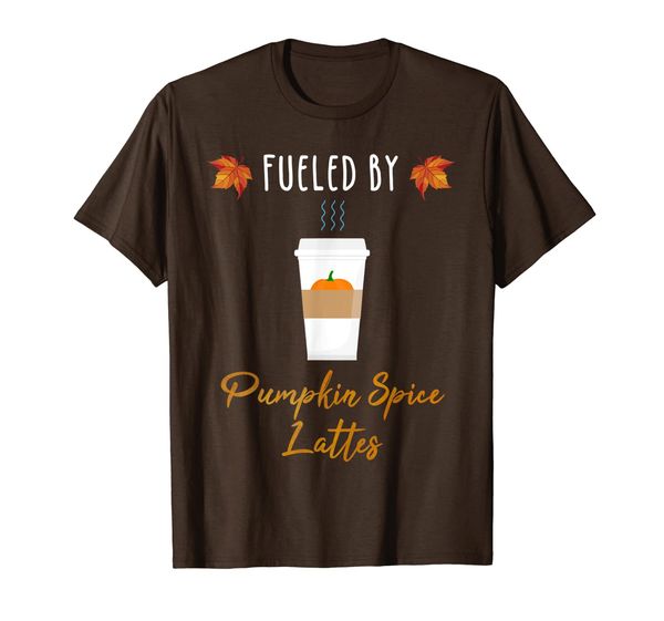fueled by pumpkin spice lattes autumn coffee t-shirt, White;black