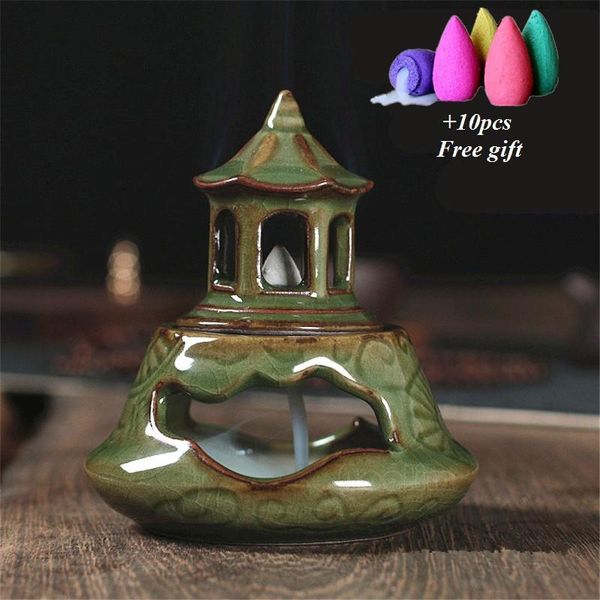 fragrance lamps green separate tower shape ceramic backflow incense burner home decor creative holder censer
fragrance lamps green separate tower shape ceramic backflow incense burner home decor creative holder censer