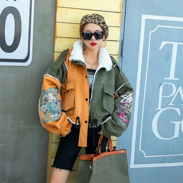 2021 spring woman new turn down collar long-sleeved cashmere loose splicing panelled cardigan lambfur coat 8q847, Black;brown
2021 spring woman new turn down collar long-sleeved cashmere loose splicing panelled cardigan lambfur coat 8q847, Black;brown