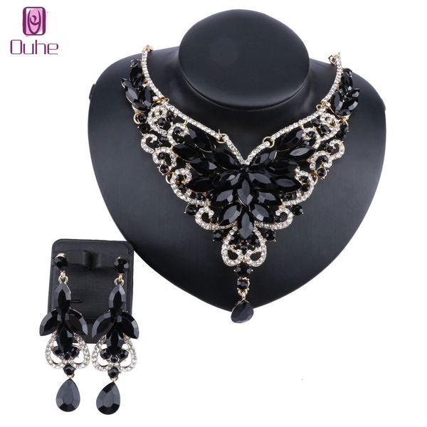 jewelry sets women bridal crystal rhinestone choker statement necklace earrings set gifts fit with wedding party dress, Black
jewelry sets women bridal crystal rhinestone choker statement necklace earrings set gifts fit with wedding party dress, Black