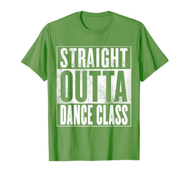 dance class t-shirt - straight outta dance shirt, White;black