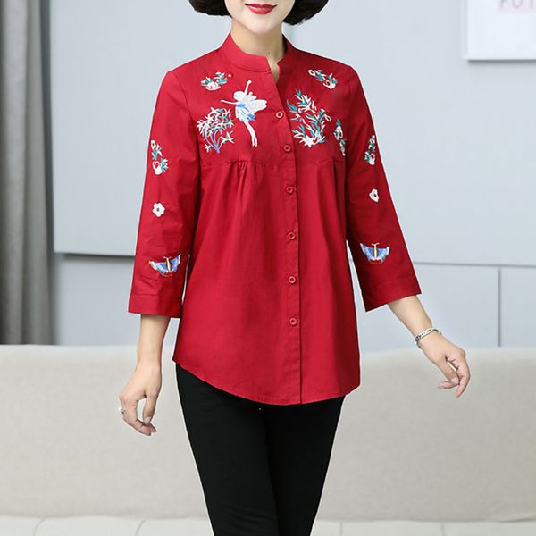 2021 new embroidery plus size button down shirt for women 3/4 sleeve white office ladies and blouse elegant work clothing blf1
2021 new embroidery plus size button down shirt for women 3/4 sleeve white office ladies and blouse elegant work clothing blf1