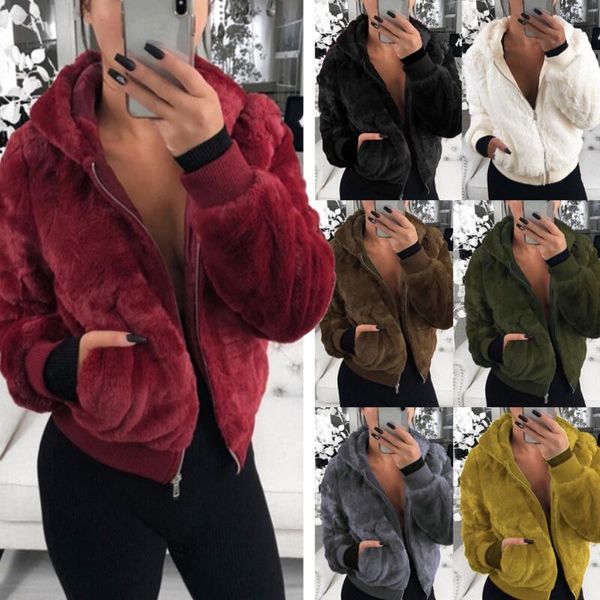 outerwear & jackets women plush jackets winter hooded coats female pockets coat outwear womens casaco 2021, Black;brown
outerwear & jackets women plush jackets winter hooded coats female pockets coat outwear womens casaco 2021, Black;brown