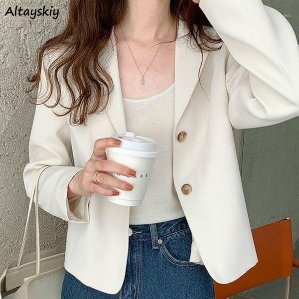 women blazers casual solid simple office lady suit notched coat korean style fashion loose all-match vintage slim chic women's suits &, White;black
women blazers casual solid simple office lady suit notched coat korean style fashion loose all-match vintage slim chic women's suits &, White;black