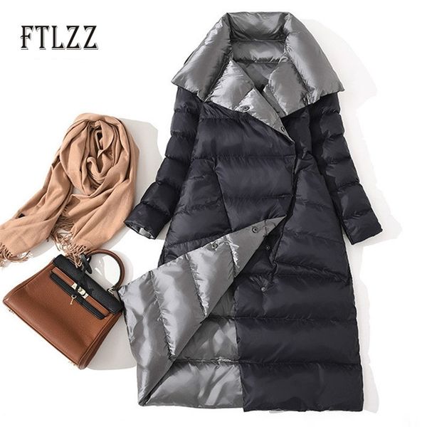 fashion winter ultralight jacket women casual both sides duck down coat long sleeved slim medium black warm parkas 210525
fashion winter ultralight jacket women casual both sides duck down coat long sleeved slim medium black warm parkas 210525