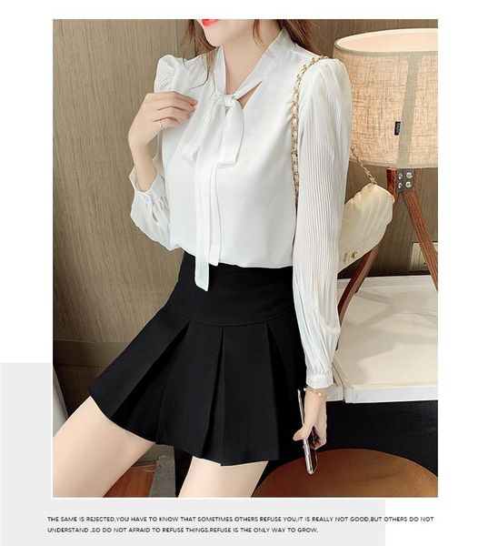 women's blouses & shirts chiffon shirt long-sleeved 2021 western style streamer bow niche lantern sleeve, White
women's blouses & shirts chiffon shirt long-sleeved 2021 western style streamer bow niche lantern sleeve, White