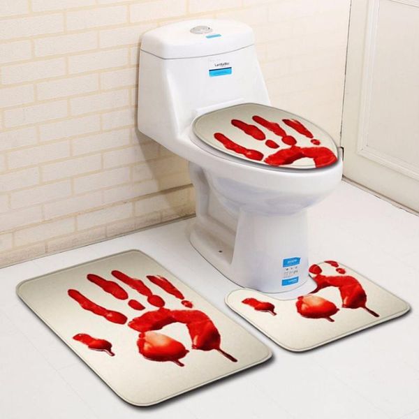 cushion/decorative pillow 3 pieces/set blood handprint pattern anti-silp bath mat flannel contour rug lid toilet cover carpet bathroom set
cushion/decorative pillow 3 pieces/set blood handprint pattern anti-silp bath mat flannel contour rug lid toilet cover carpet bathroom set