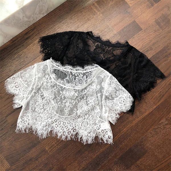 women's blouses & shirts gowyimmes spring sweety girl floral lace capes women hollow out blouse lady short sleeve blusas basic pul, White
women's blouses & shirts gowyimmes spring sweety girl floral lace capes women hollow out blouse lady short sleeve blusas basic pul, White