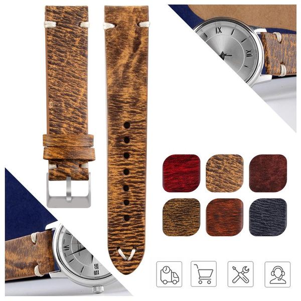 watch bands wax oil skin straps vintage genuine leather watchband hand-stitched perforated suede calfskin strap retro bracelet 20mm, Black;brown
watch bands wax oil skin straps vintage genuine leather watchband hand-stitched perforated suede calfskin strap retro bracelet 20mm, Black;brown
