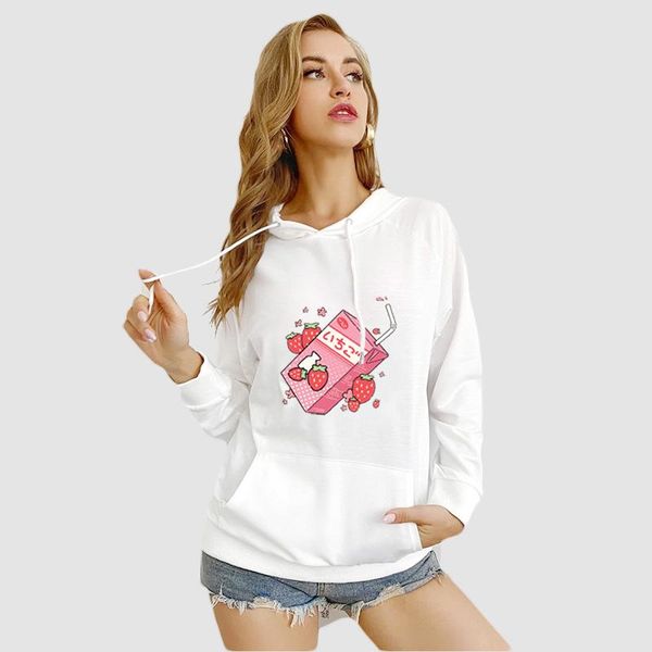 women's hoodies & sweatshirts fashion woman strawberry print women punk harajuku hooded cotton plus size streetwear clothes with pocket, Black
women's hoodies & sweatshirts fashion woman strawberry print women punk harajuku hooded cotton plus size streetwear clothes with pocket, Black