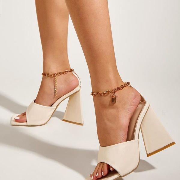 dress shoes fashion women party metal chain ankle buckle open toe triangle square heels ladies sandals zapatos mujer sandalias, Black
dress shoes fashion women party metal chain ankle buckle open toe triangle square heels ladies sandals zapatos mujer sandalias, Black