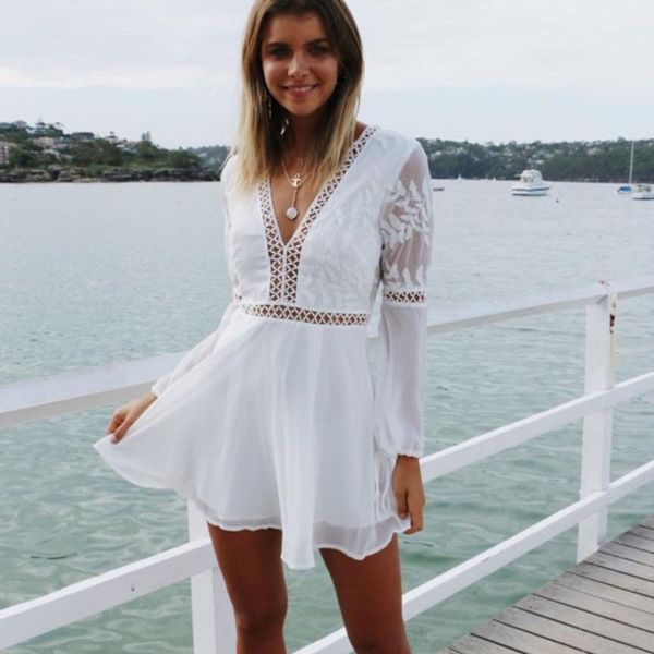 casual dresses women boho beach ladies white lace dress elegant pretty bridesmaid v-neck backless long sleeve party kawaii embroidery vestid, Black;gray
casual dresses women boho beach ladies white lace dress elegant pretty bridesmaid v-neck backless long sleeve party kawaii embroidery vestid, Black;gray