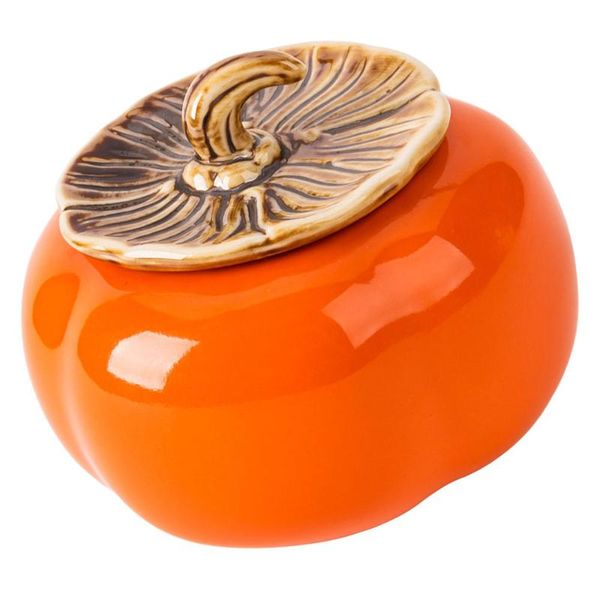 1pc sealing caddy decorative canister ceramic can storage jar orange