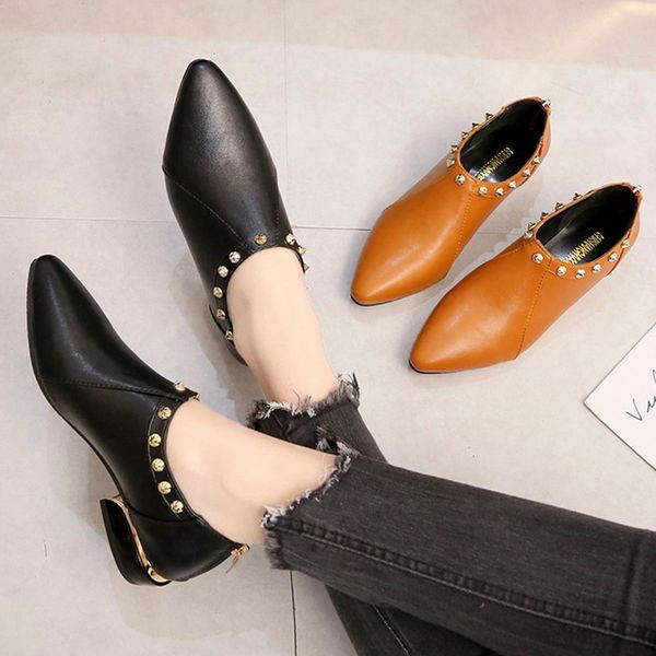 Plus Size 35-42 Women Shoes Pointed Toe oxfords Shoes Rivets Dress Shoes Low Heels Ladies Woman Flats Zapatos Mujer N7052Dress, Brown
Plus Size 35-42 Women Shoes Pointed Toe oxfords Shoes Rivets Dress Shoes Low Heels Ladies Woman Flats Zapatos Mujer N7052Dress, Brown