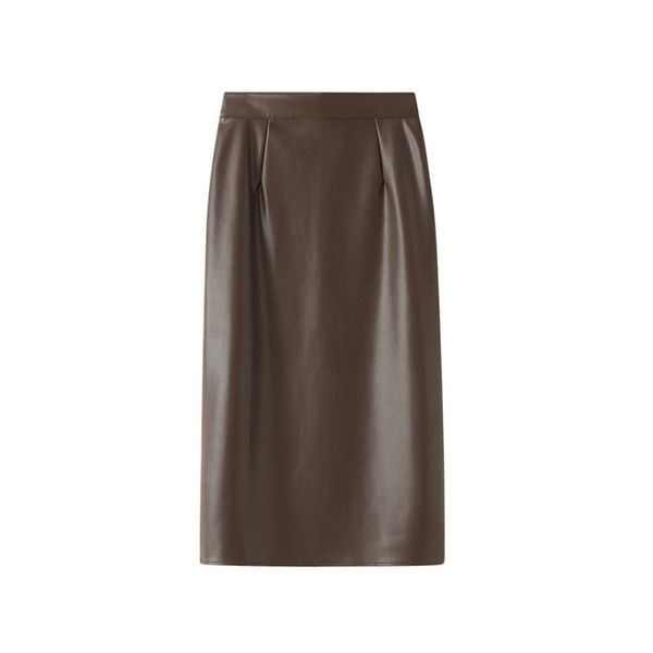 women autumn pu leather skirt split hem bodycon high waist winter femme faldas jupe saia 211214, Black
women autumn pu leather skirt split hem bodycon high waist winter femme faldas jupe saia 211214, Black