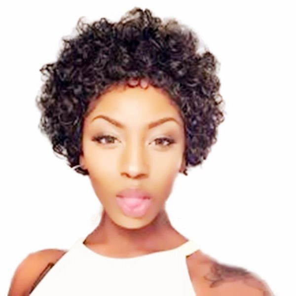 short curly afro wig with bangs for black women kinky none lace front human hair full machine made wigs, Black;brown
short curly afro wig with bangs for black women kinky none lace front human hair full machine made wigs, Black;brown