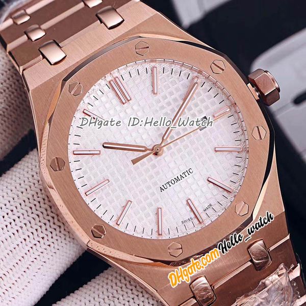 new 41mm 15400or.oo.1220or.02 15400 miyota 8215 automatic mens watch white texture dial rose gold steel bracelet watches luxury hello_watch, Slivery;brown
new 41mm 15400or.oo.1220or.02 15400 miyota 8215 automatic mens watch white texture dial rose gold steel bracelet watches luxury hello_watch, Slivery;brown