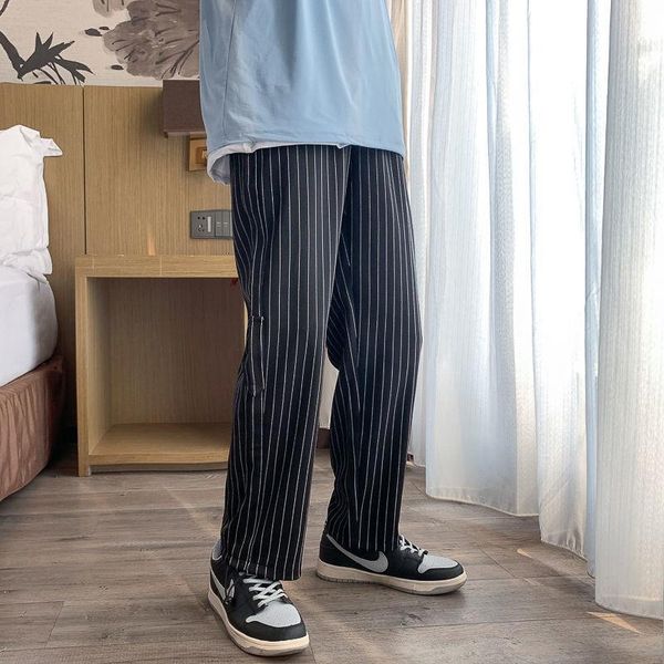 striped pants men's fashion drawstring casual pants men dress korean loose straight wide-leg mens suit m-4xl, Black
striped pants men's fashion drawstring casual pants men dress korean loose straight wide-leg mens suit m-4xl, Black