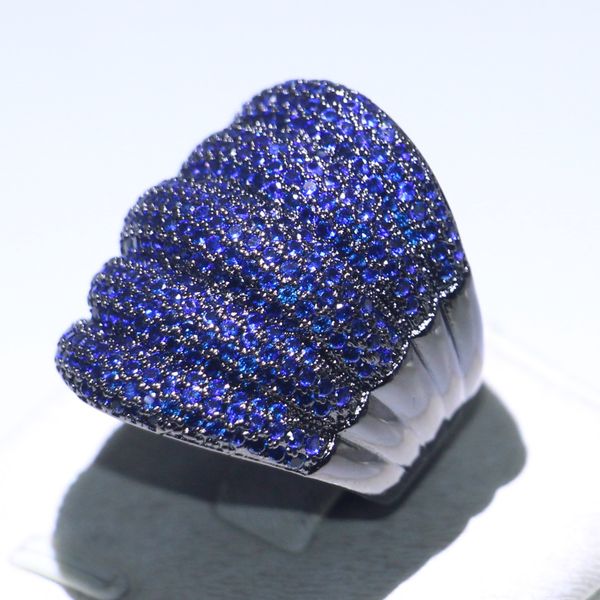 size 5-11 drop shipping finger ring luxury jewelry 10kt black gold fill pave blue sapphire gemstones party eternity wedding band ring gift, Slivery;golden
size 5-11 drop shipping finger ring luxury jewelry 10kt black gold fill pave blue sapphire gemstones party eternity wedding band ring gift, Slivery;golden