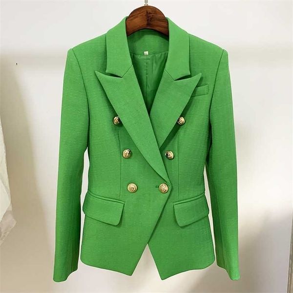high street fashion designer blazer women's classic lion buttons slim fitting textured jacket 211122, White;black
high street fashion designer blazer women's classic lion buttons slim fitting textured jacket 211122, White;black