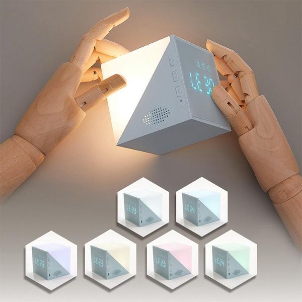 led digital alarm clock voice control cube night light temperature display touch sensing usb charging colorful lamp holiday gift
led digital alarm clock voice control cube night light temperature display touch sensing usb charging colorful lamp holiday gift