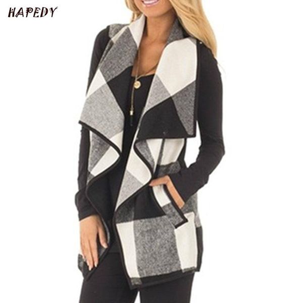 women's vests autumn office ladies vest sleeveless turn down neck open front jacket check plaid cardigan casual women long waistcoat ca, Black;white
women's vests autumn office ladies vest sleeveless turn down neck open front jacket check plaid cardigan casual women long waistcoat ca, Black;white