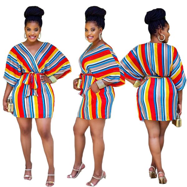 2021 new solid color striped printting v-neck sashes loose women mini- summer european and american casual style clothes ebv8, Black;gray
2021 new solid color striped printting v-neck sashes loose women mini- summer european and american casual style clothes ebv8, Black;gray