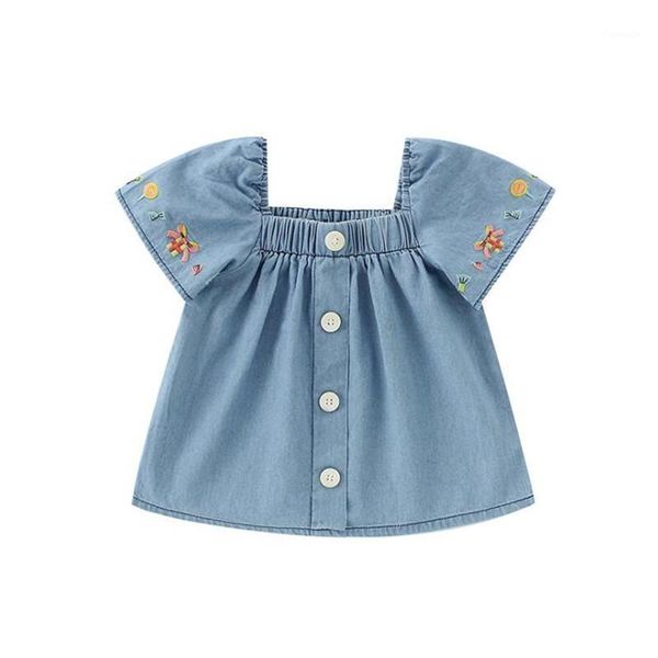 summer children clothes lovely girl doll shirts fashion embroidery short sleeve thin denim girls blouses 6m-4t, White;black
summer children clothes lovely girl doll shirts fashion embroidery short sleeve thin denim girls blouses 6m-4t, White;black