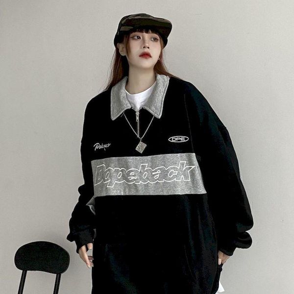 women's hoodies & sweatshirts 2021 sweatshirt women oversized pullover autumn winter half zipper embroidery casual baggy fashion preppy, Black
women's hoodies & sweatshirts 2021 sweatshirt women oversized pullover autumn winter half zipper embroidery casual baggy fashion preppy, Black
