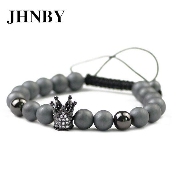 charm bracelets jhnby crown lucky braided rope men bracelet 8mm charms matte hematite beads zircon fashion women copper bangle jewelry drops, Golden;silver
charm bracelets jhnby crown lucky braided rope men bracelet 8mm charms matte hematite beads zircon fashion women copper bangle jewelry drops, Golden;silver