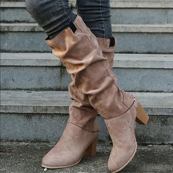 boots retro women knight pu leather wrinkle zip knee high suede square heels pointed toe solid fashion female shoes 2021, Black
boots retro women knight pu leather wrinkle zip knee high suede square heels pointed toe solid fashion female shoes 2021, Black