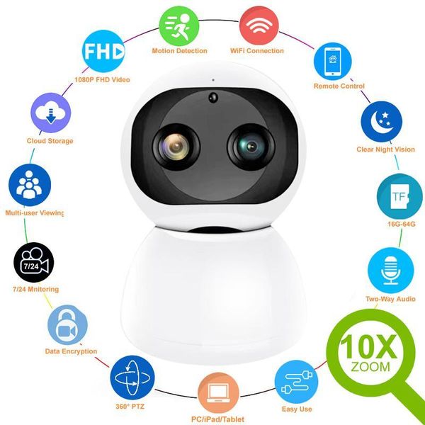 cameras hd 1080p indoor wifi camera smart home security surveillance ip cctv 10x zoom baby pet video monitor securite cam
cameras hd 1080p indoor wifi camera smart home security surveillance ip cctv 10x zoom baby pet video monitor securite cam
