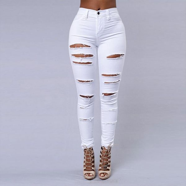 ripped big size trousers women jean stretch pencil pants leggings black white 3, Blue
ripped big size trousers women jean stretch pencil pants leggings black white 3, Blue