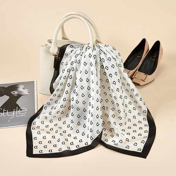 scarves 70*70cm female silk neck scarf letter d print square hair foulard head band shawls and wraps neckerchief bandana, Blue;gray
scarves 70*70cm female silk neck scarf letter d print square hair foulard head band shawls and wraps neckerchief bandana, Blue;gray