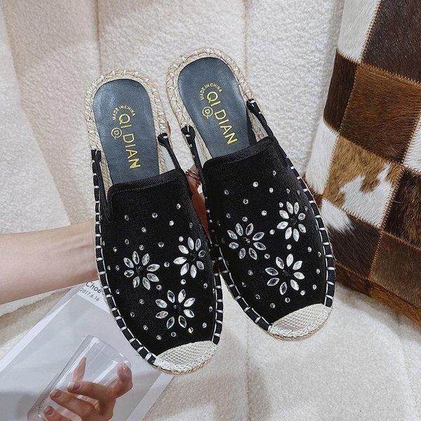 slippers sandals and women wear flat mules outdoor half-drag lazy rhinestone fisherman pu shoes tide summer outside with, Black
slippers sandals and women wear flat mules outdoor half-drag lazy rhinestone fisherman pu shoes tide summer outside with, Black