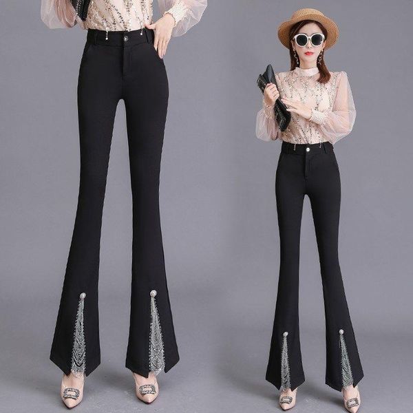 women's pants & capris women 2021 spring autumn fashion high waist slim female solid color split trousers ladies pockets long q735, Black;white
women's pants & capris women 2021 spring autumn fashion high waist slim female solid color split trousers ladies pockets long q735, Black;white