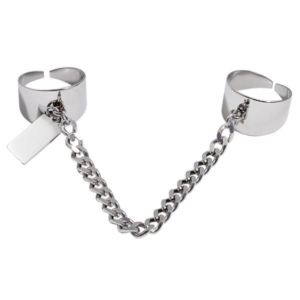 hip hop european american metal style rock punk chain finger ring titanium steel double finger female rings fashion jewelry gift, Silver
hip hop european american metal style rock punk chain finger ring titanium steel double finger female rings fashion jewelry gift, Silver