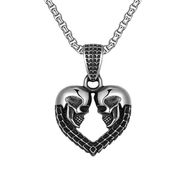 pendant necklaces 2022 titanium steel skeleton heart necklace punk hip hop jewelry retro men's butterfly, Silver
pendant necklaces 2022 titanium steel skeleton heart necklace punk hip hop jewelry retro men's butterfly, Silver