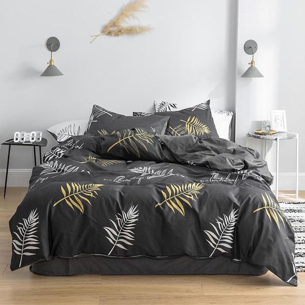 bedding sets 2021 gray leaves plaid printing 3/4pcs winter spring summer 100% pure cotton set duvet cover bed flat sheet pillowcase
bedding sets 2021 gray leaves plaid printing 3/4pcs winter spring summer 100% pure cotton set duvet cover bed flat sheet pillowcase
