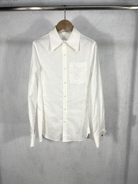 women's blouses & shirts 2021 women fashion long-sleeved white cotton embroidered pocket shirt 0816
women's blouses & shirts 2021 women fashion long-sleeved white cotton embroidered pocket shirt 0816