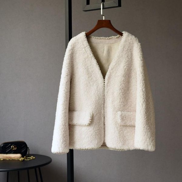 women's fur & faux winter sheep shearing coat female wool jacket korean thick coats elegant women clothes 2021 y747, Black
women's fur & faux winter sheep shearing coat female wool jacket korean thick coats elegant women clothes 2021 y747, Black