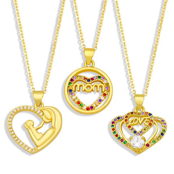 pendant necklaces flola gold chain love heart necklace copper cz multicolor stone plated mom mother jewelry nkey44, Silver
pendant necklaces flola gold chain love heart necklace copper cz multicolor stone plated mom mother jewelry nkey44, Silver