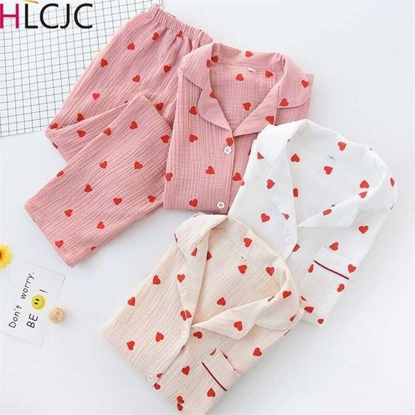 cotton crepe heart print women pajamas thin sleepwaer pyjamas women soft loose pajama set casual long sleeve pijamas suit 211103, Black;red
cotton crepe heart print women pajamas thin sleepwaer pyjamas women soft loose pajama set casual long sleeve pijamas suit 211103, Black;red