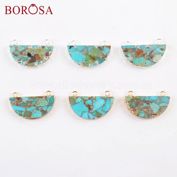 pendants borosa 2021 fashion jewelry natural tur-quoise gold&sliver color pendant copper half round connector g1689, Black
pendants borosa 2021 fashion jewelry natural tur-quoise gold&sliver color pendant copper half round connector g1689, Black