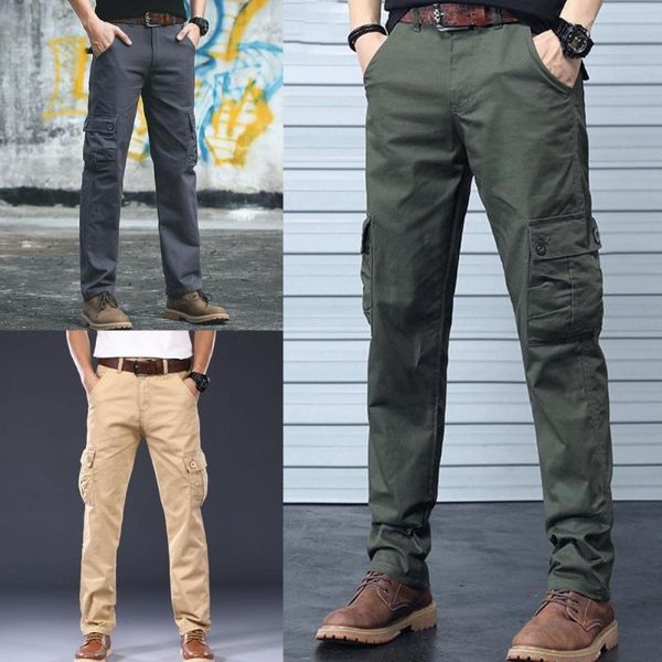 men's pants men trousers unfading solid color breathable comfortable multi pockets mid rise long straight cargo for fitness, Black
men's pants men trousers unfading solid color breathable comfortable multi pockets mid rise long straight cargo for fitness, Black