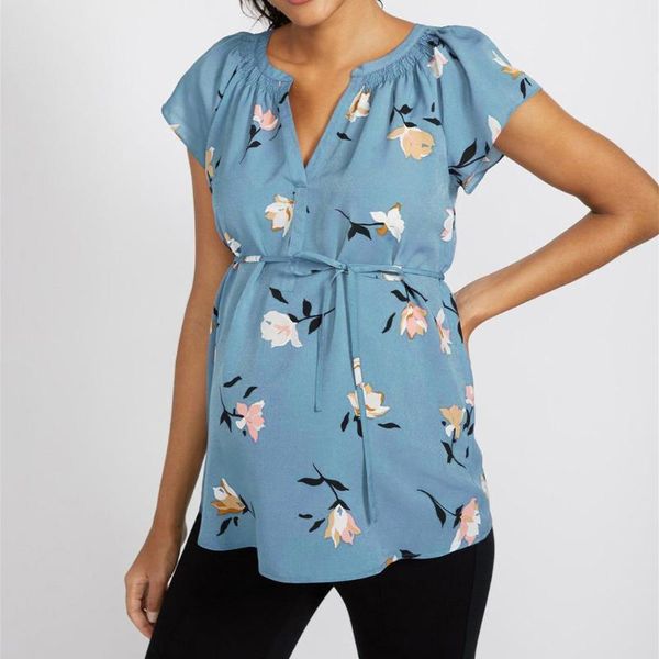 maternity & tees fashion floral print v-neck t-shirt pregnancy casual clothes blouse summer, White
maternity & tees fashion floral print v-neck t-shirt pregnancy casual clothes blouse summer, White