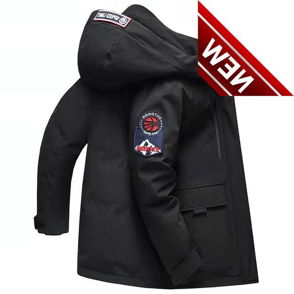 -30 degrees men's white duck down jacket winter fashion mid-length parka coats hooded jacket windproof warm thick jackets, Black
-30 degrees men's white duck down jacket winter fashion mid-length parka coats hooded jacket windproof warm thick jackets, Black