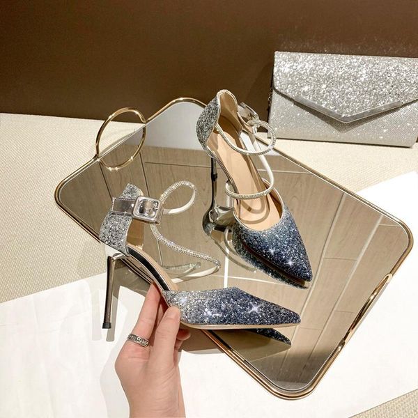 sandals gradient stiletto female 2021 summer sequin crystal bridal wedding shoes pointed toe all-match banquet dress, Black
sandals gradient stiletto female 2021 summer sequin crystal bridal wedding shoes pointed toe all-match banquet dress, Black