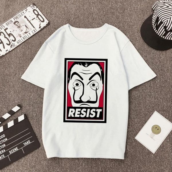 money heist summer paper womens t shirts house la casa de papel casual mask ladies top, White
money heist summer paper womens t shirts house la casa de papel casual mask ladies top, White