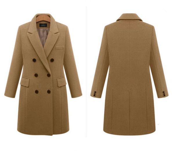 designer length double medium autumn large woolen women's and winter breasted tweed coat e, Black
designer length double medium autumn large woolen women's and winter breasted tweed coat e, Black